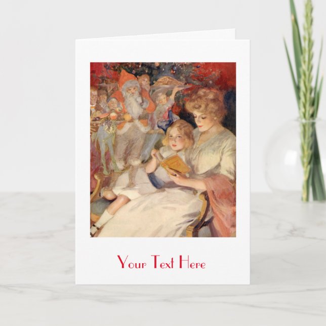 Cartão De Festividades História de horas de dormir no Natal Eve. (Frente)