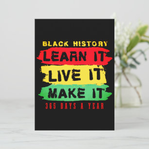 Cartão De Festividades História Negra Aprenda-o ao vivo e faça-o 365 di