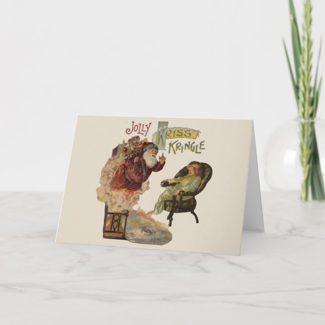 Cartão De Festividades Histórias de Papais noeis de Kriss Kringle (Frente)