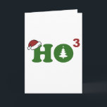 Cartão De Festividades Ho Cubed Feliz Natal<br><div class="desc">Para a terceira potência! Natal matemático feliz. Preencha com o chapéu de Papai Noel e a árvore de Natal!</div>