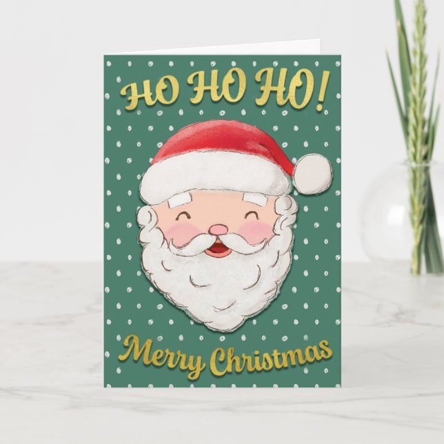 Cartão De Festividades Ho Ho Feliz Papais noeis de Natal (Frente)