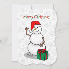 Cartão De Festividades Ho Ho Feliz Papais noeis de Natal Bonito Snowman