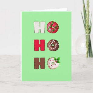 Cartão De Festividades Ho Ho Ho Donut Christmas Holiday Greeting Card