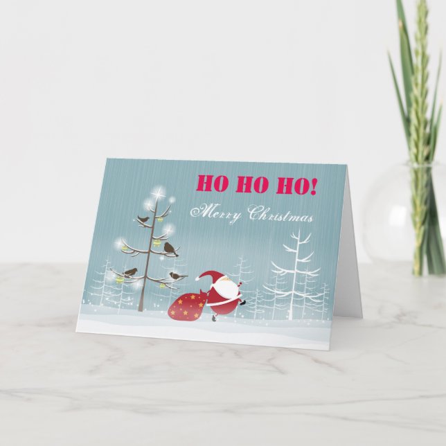 Cartão De Festividades Ho Ho Ho Feliz Natal (Frente)