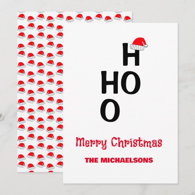 Cartão De Festividades Ho Ho Ho: Feliz Natal (Frente/Verso)