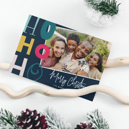 Cartão De Festividades 'Ho Ho Ho' Feliz Natal Foto da Família