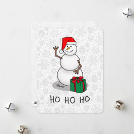 Cartão De Festividades Ho Ho Ho Feliz Natal Papai Noel Boneco de Neve Fof