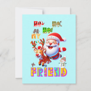 Cartão De Festividades Ho Ho Ho Meu Querido Amigo