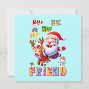 Cartão De Festividades Ho Ho Ho Meu Querido Amigo