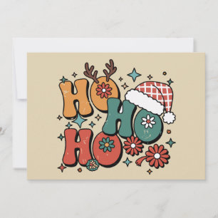 Cartão De Festividades Ho Ho Ho Natal Cabelo Feio do Papai Noel Groovy