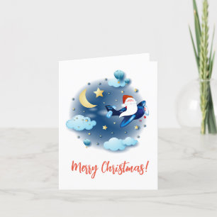 Cartão De Festividades Ho ho ho! Papai Noel no avião