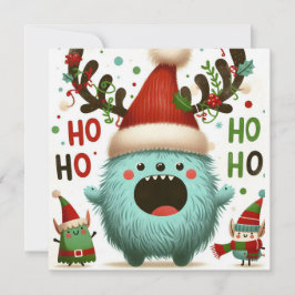 Cartão De Festividades HO HO HO Papais noeis fofos