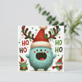 Cartão De Festividades HO HO HO Papais noeis fofos