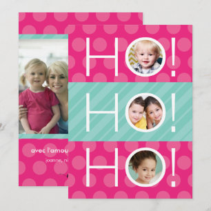 Cartão De Festividades Ho Ho Ho! Quatre carte de foto de férias