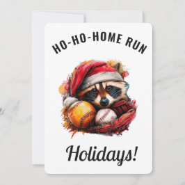Cartão De Festividades Ho-Ho-Home Run Baseball Christmas Card — Personali