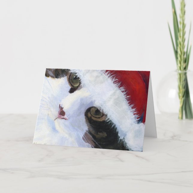 Cartão De Festividades HO HO Kitty Cat (Frente)