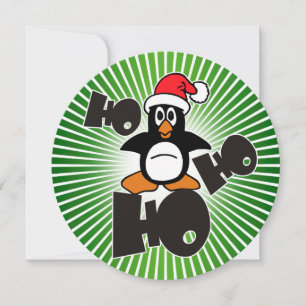 Cartão De Festividades Ho Ho - Pinguim - Feliz Natal + seu backgr