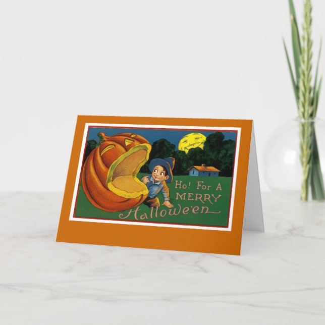 Cartão De Festividades Ho! Por um Dia das Bruxas alegre (Frente)