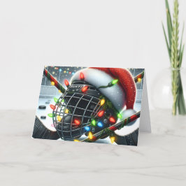 Cartão De Festividades Hockey Christmas