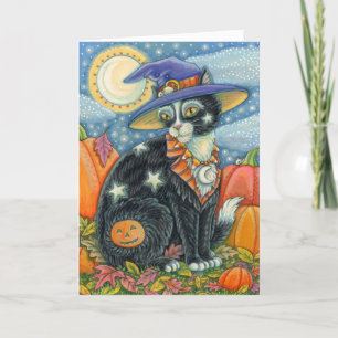 CARTÃO DE FESTIVIDADES HOCUS POCUS BLACK CAT WITCH & MOUSE HALLOWEEN