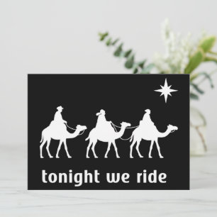 Cartão De Festividades Hoje à Noite Cavalgamos Natal Fé Cristã Magos