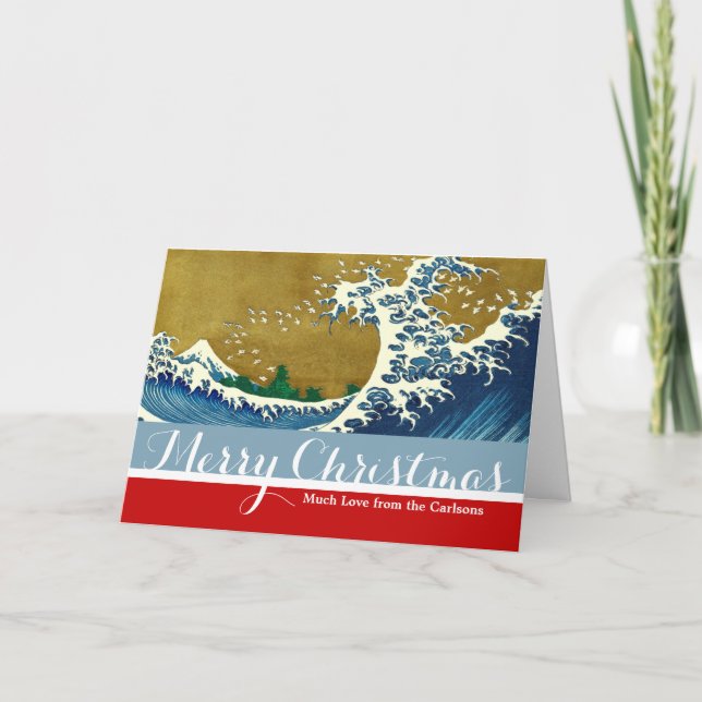 Cartão De Festividades Hokusai Big Wave Japão Art (Frente)