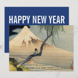 Cartão De Festividades Hokusai - Feliz ano novo / Garoto Vivendo o Monte 