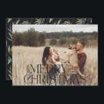 Cartão De Festividades Hol botânico mínimo natural elegante fotográfico<br><div class="desc">Imagem elegante,  fotografia moderna e mínima tipografia botânica natural de aquarela Merry Christmas card flat.</div>