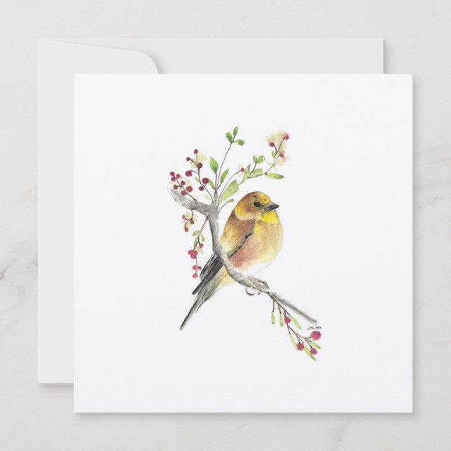 Cartão De Festividades Holiday American Goldfinch Bird (Frente)