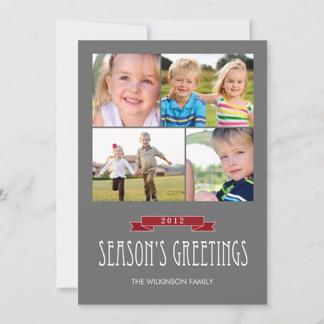 Cartão De Festividades Holiday Banner Holiday Photo Card (Frente)