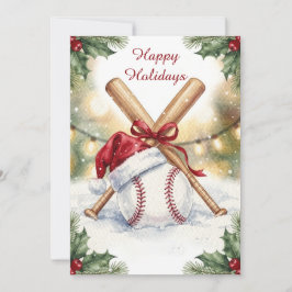 Cartão De Festividades Holiday Baseball Christmas Cards