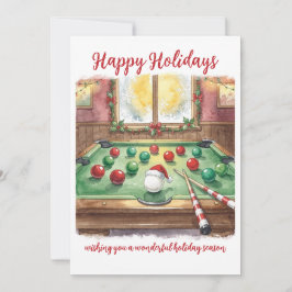 Cartão De Festividades Holiday Billiard player Christmas Cards