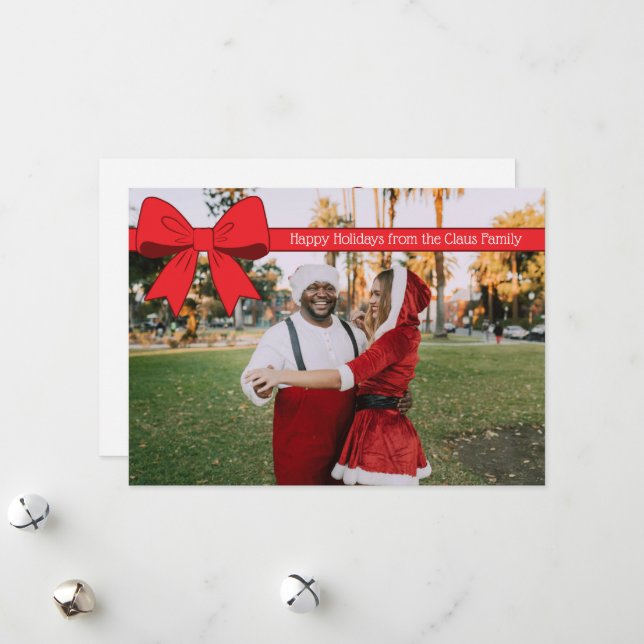 Cartão De Festividades Holiday Bow (Frente/Verso In Situ)