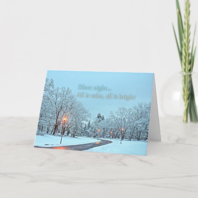 Cartão De Festividades Holiday Card - Silent Night - with description (Frente)