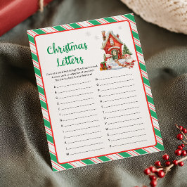 Cartão De Festividades Holiday Christmas Party Letters Game