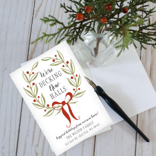 Cartão De Festividades Holiday Decking The New Halls Moving Announcement