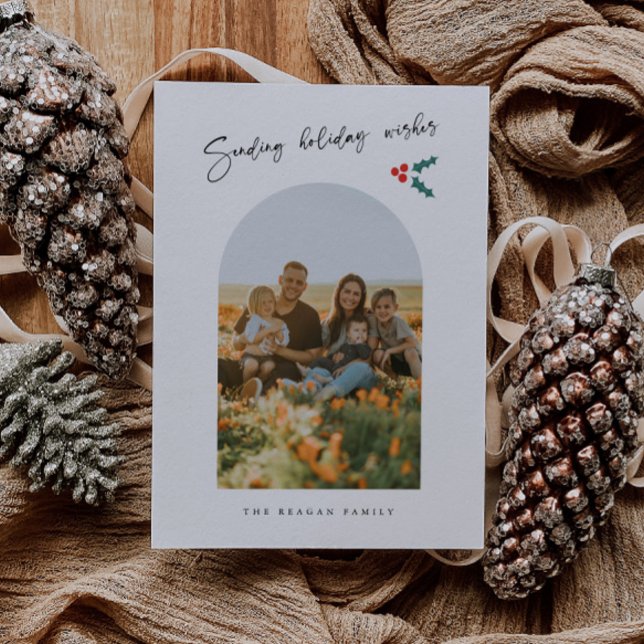 Cartão De Festividades Holiday Deseja Mistura Mínima de Arca Branca (Criador carregado)