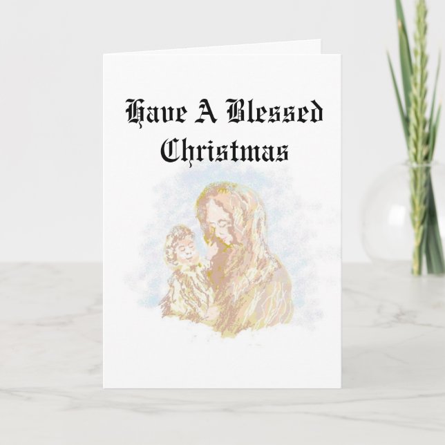 Cartão De Festividades Holiday G card : Blessed Christmas (Frente)