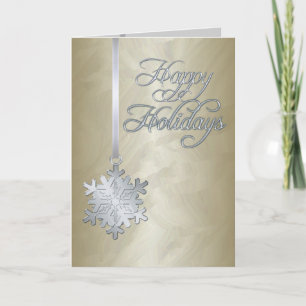 Cartão De Festividades Holiday Gold Foil Silver Snowflake Card