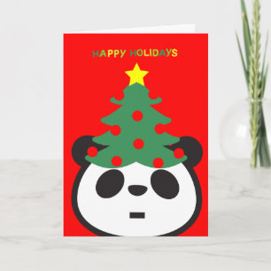 Cartão De Festividades Holiday Greeting Card - Panda Tree
