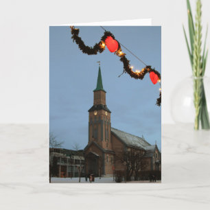 Cartão De Festividades Holiday Greeting Card - Tromsø Cathedral, Norway