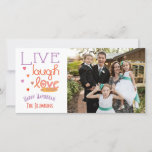 Cartão De Festividades Holiday Happy Hanukkah Card "Love a Latke"<br><div class="desc">Feliz Feriado, Cartão com fotos de Chanucá, "Live Laugh Love a Latke" Glossy, Cartão com fotos com envelope branco. Personalize substituindo fotos e texto, "Happy Hanukkah, The Blumbergs" Personalize a redação escolhendo o estilo, cor e tamanho de sua fonte favorita. Obrigados para parar e comprar! Muito apreciado. Feliz Hanukkah! Compartilhe...</div>