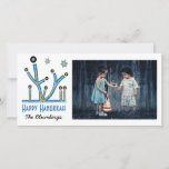 Cartão De Festividades Holiday Happy Hanukkah Card "Menorah Bling"<br><div class="desc">Feliz Feriado, Cartão com fotos de Chanucá, "Menorah Bling" Glossy, Cartão com fotos com envelope branco. Personalize substituindo fotos e texto, "Happy Hanukkah, The Blumbergs" Personalize a redação escolhendo o estilo, cor e tamanho de sua fonte favorita. Obrigados para parar e comprar! Muito apreciado. Feliz Hanukkah! Compartilhe seus momentos especiais...</div>