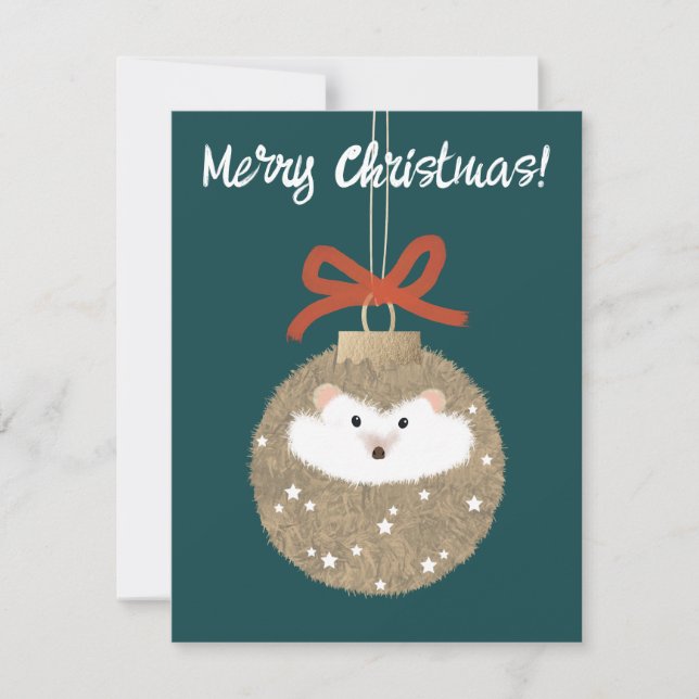 Cartão De Festividades Holiday Hedgehog (Frente)