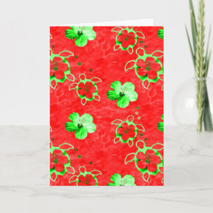 Cartão De Festividades Holiday Honu Turtles