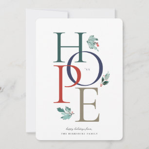 Cartão De Festividades Holiday Hope Modern Botanical Berry