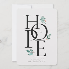 Cartão De Festividades Holiday Hope Modern Botanical Berry