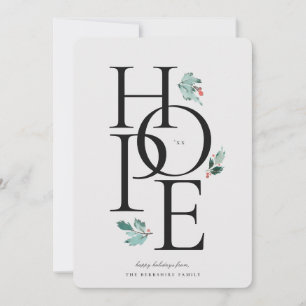 Cartão De Festividades Holiday Hope Modern Botanical Berry