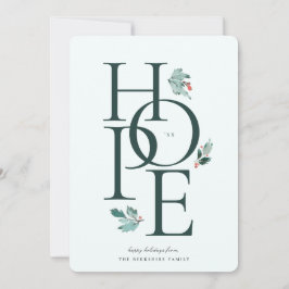Cartão De Festividades Holiday Hope Modern Botanical Berry