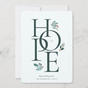 Cartão De Festividades Holiday Hope Modern Botanical Berry